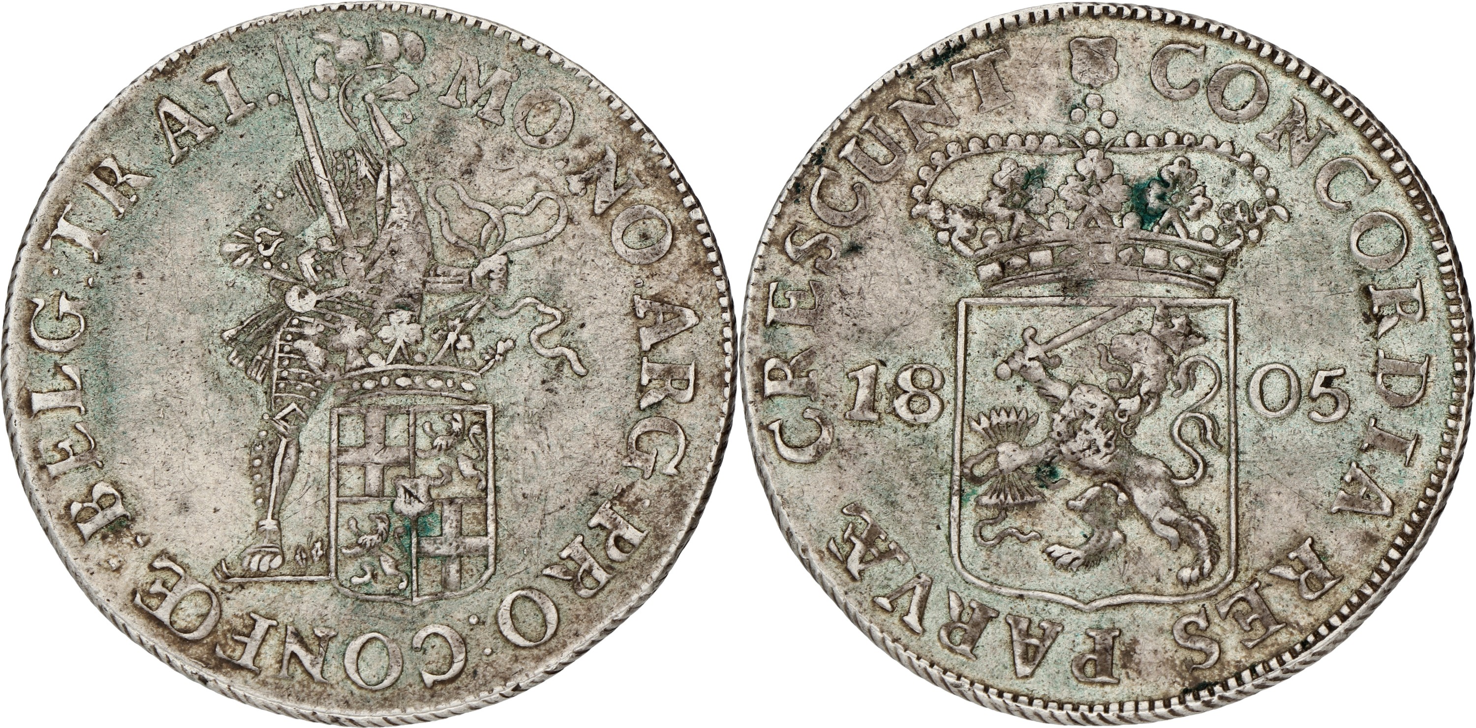 Zilveren dukaat. Utrecht. 1805. VF +