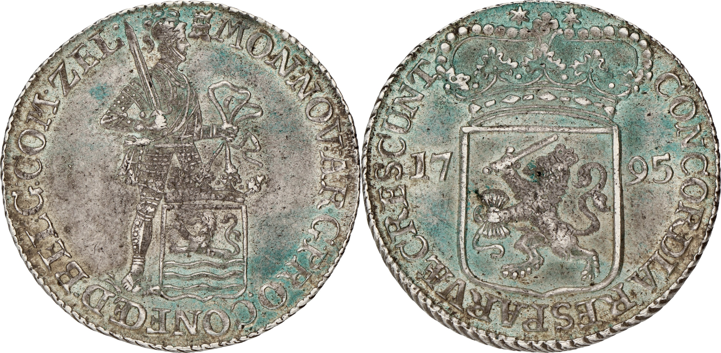 Goudwisselkantoor auction: Zilveren dukaat. Zeeland. 1795. VF +