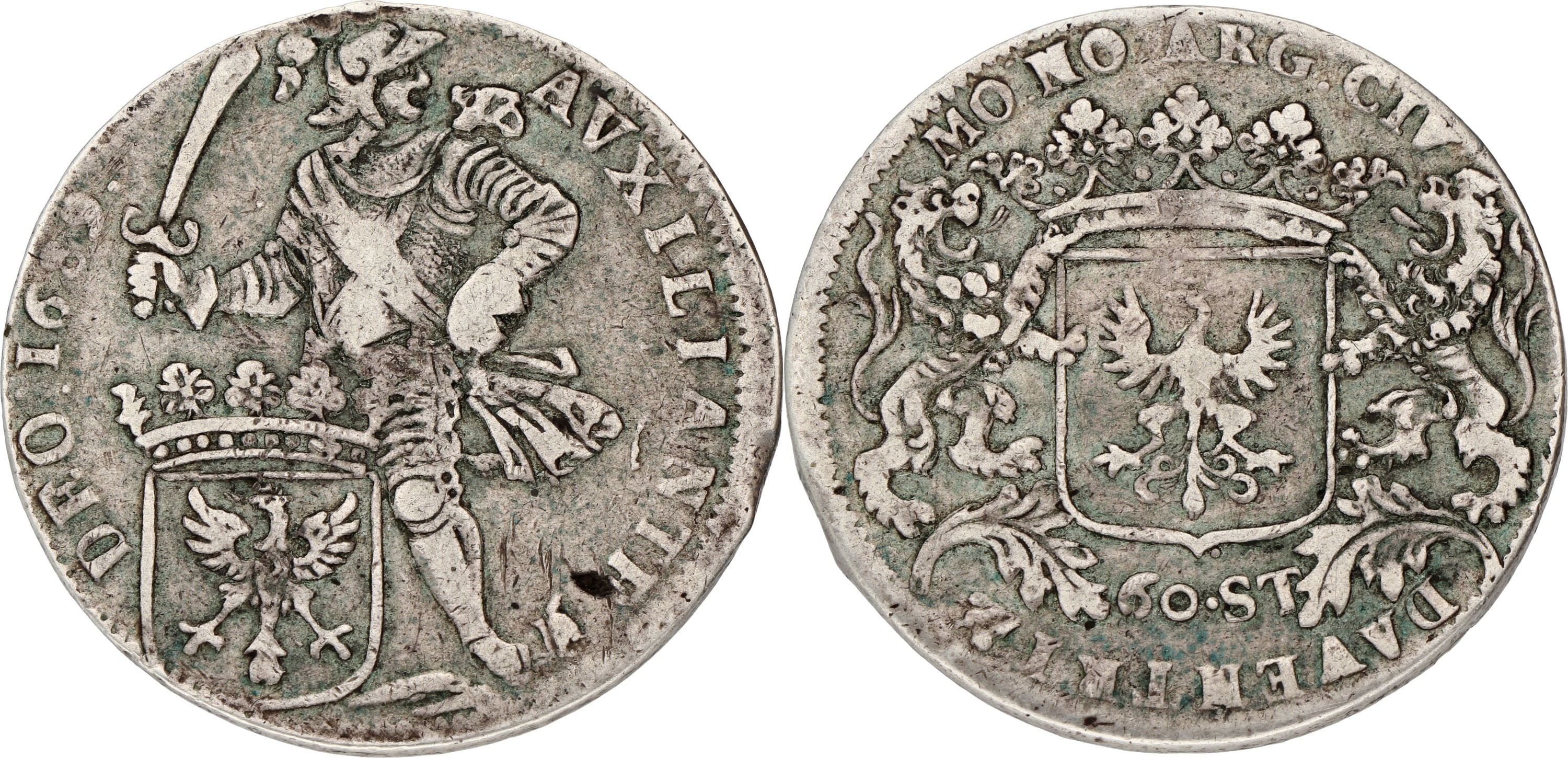 Dubbele daalder van 60 stuiver. Deventer. 1689. VF