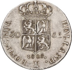 50 stuiver. Lodewijk Napoleon. 1808. VF / XF