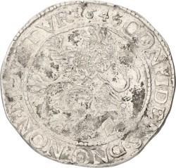 Leeuwendaalder op generaliteitsvoet. Utrecht. 1645 gekroonde leeuw & kruis op schoft. VF