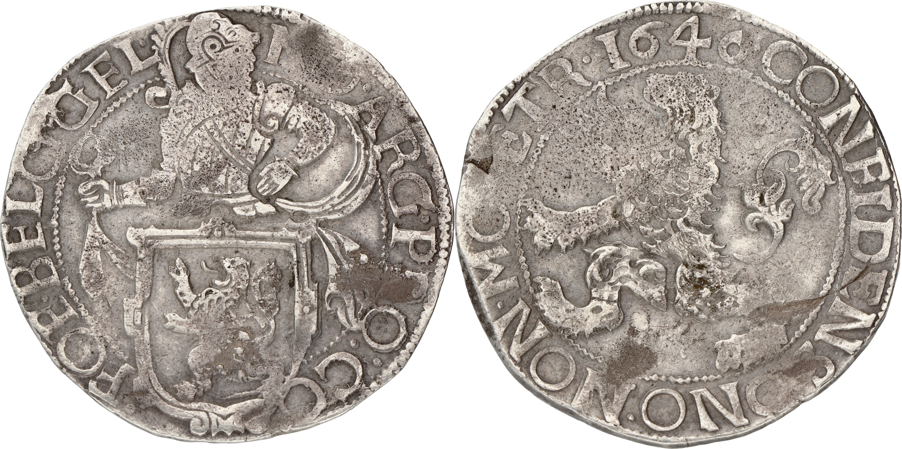 Leeuwendaalder op generaliteitsvoet - MONETR. Gelderland. 1646. VF