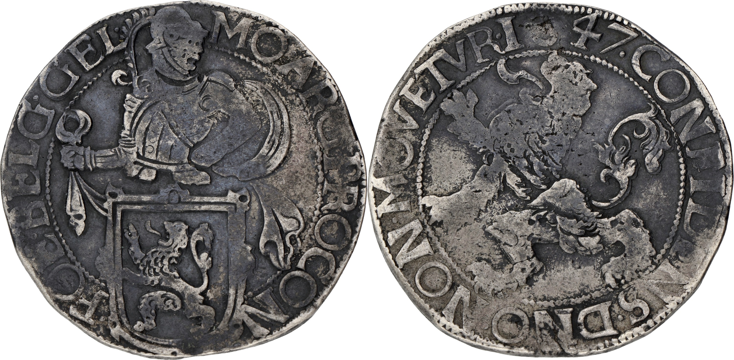 Leeuwendaalder op generaliteitsvoet. Gelderland. 1647 no mintmark. VF