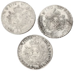France. Louis XV & XVI. Lot (3) 1 Écu. Average VF