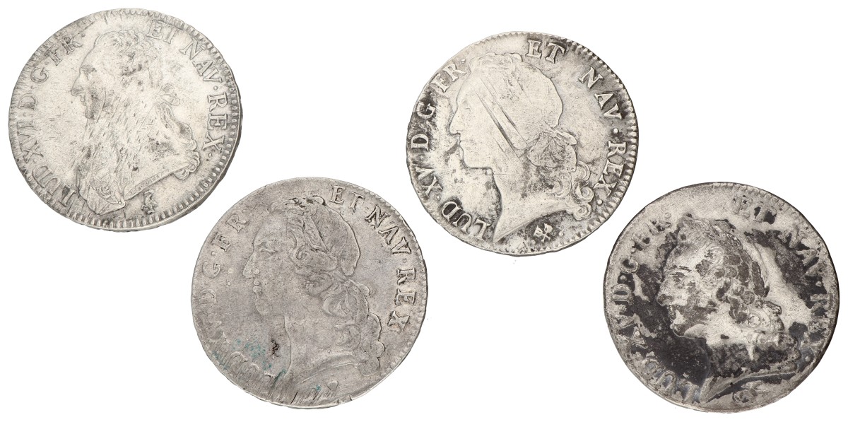 Goudwisselkantoor auction: France. Louis XV & XVI. Lot (4) 1 Écu. Average VF