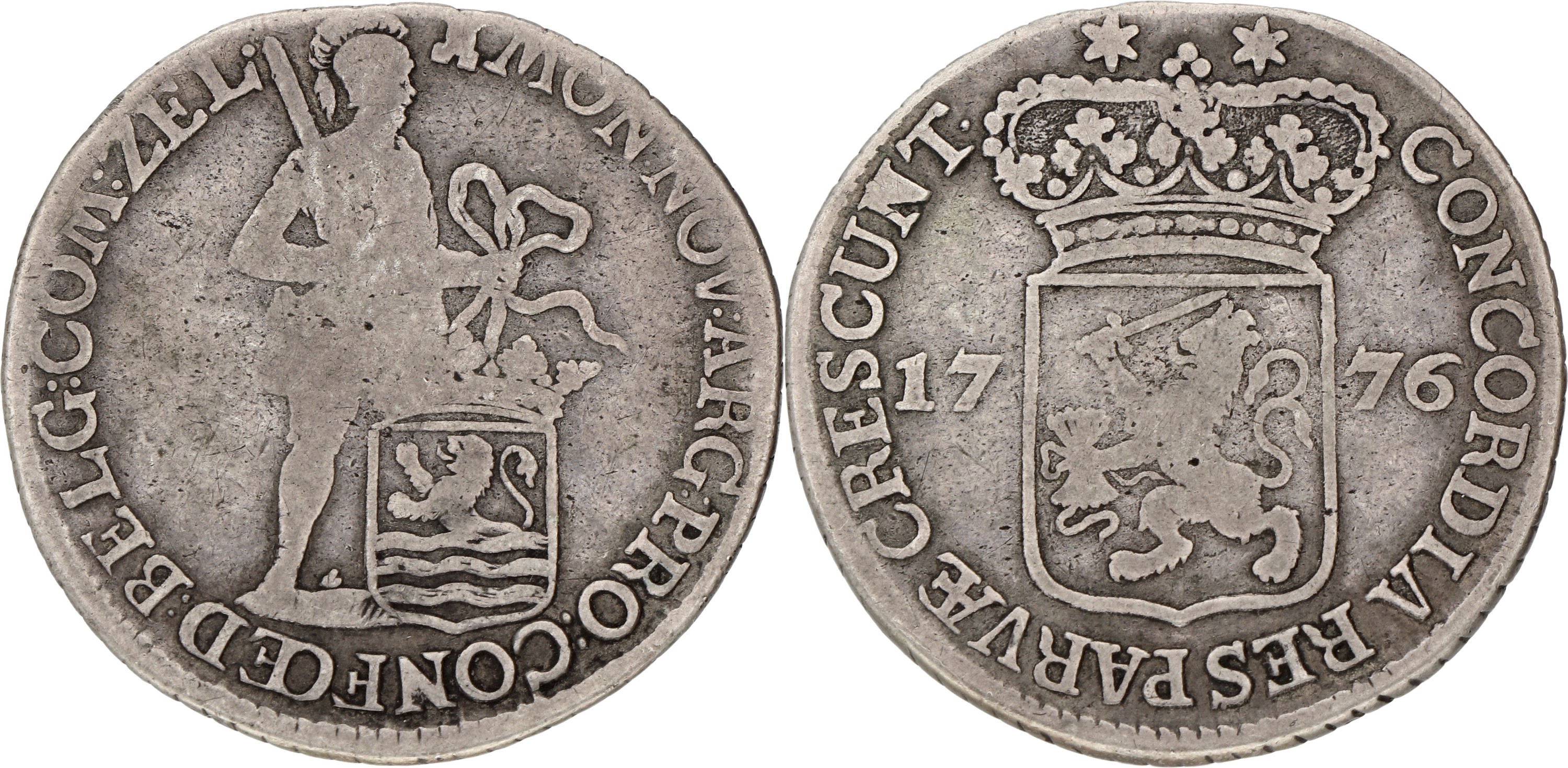 Halve zilveren dukaat. Zeeland. 1776. F +