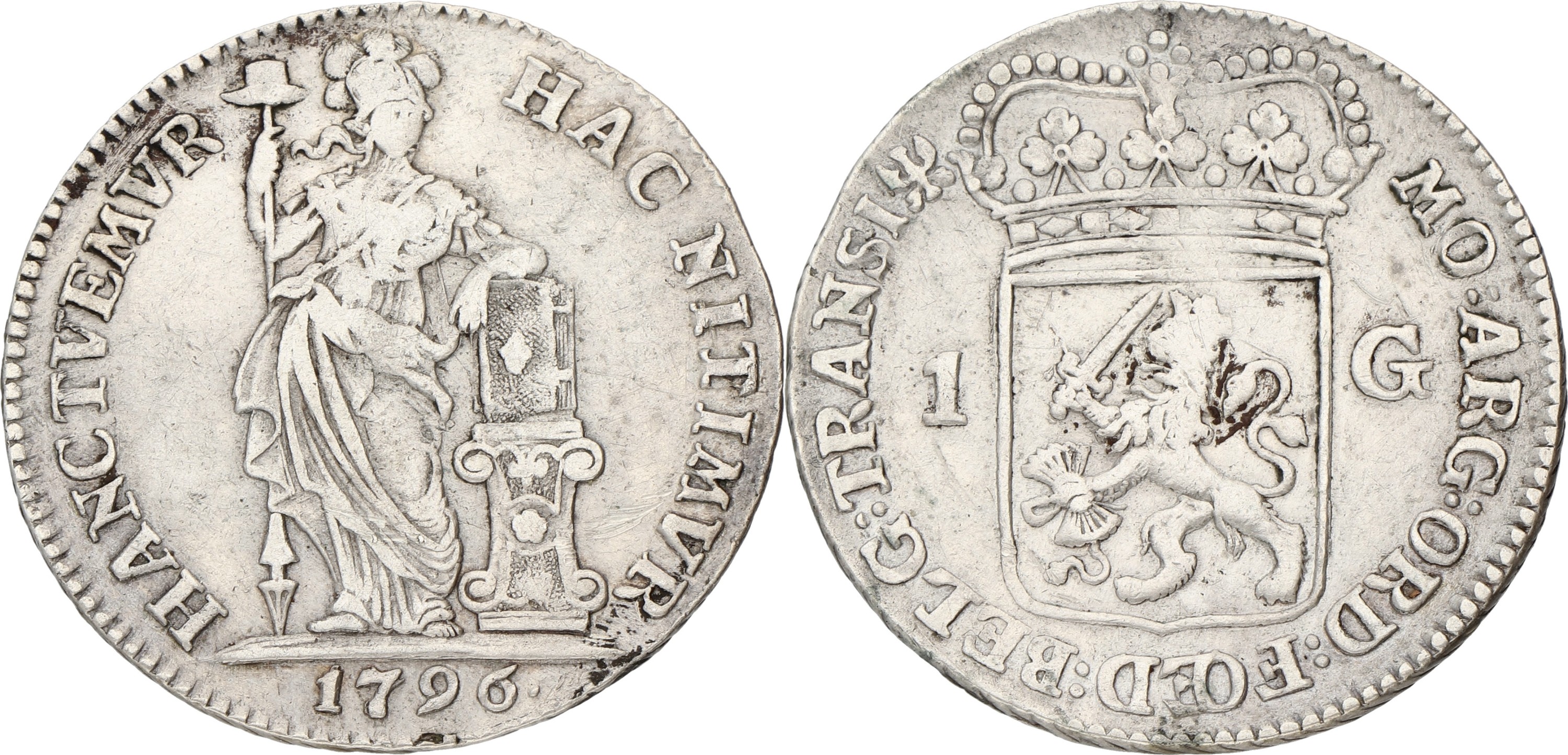 Goudwisselkantoor auction: Gulden - generaliteits. Overijssel. 1796. VF