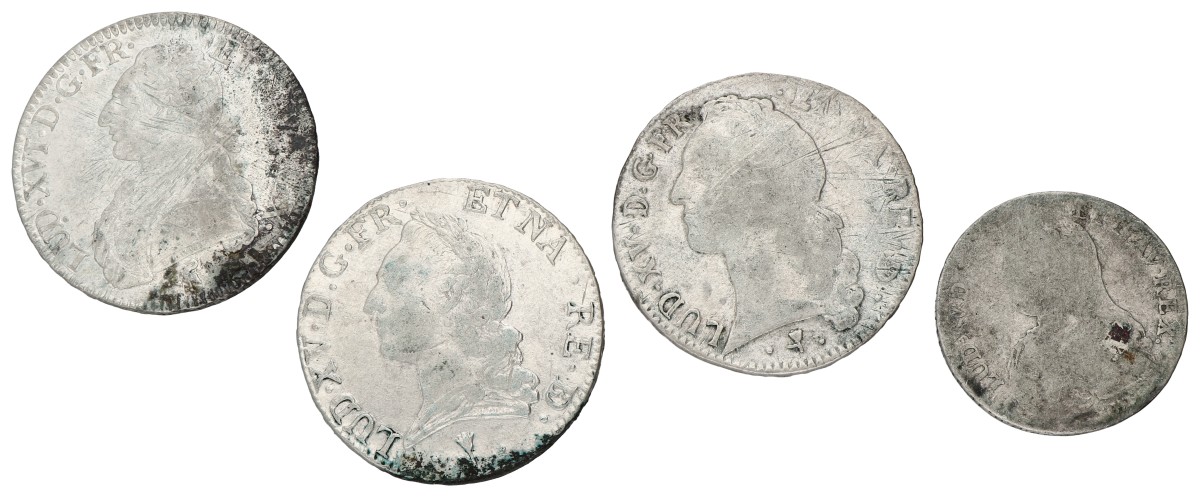 Goudwisselkantoor auction: France. Louis XV & XVI. Lot (4) ½, 1 Écu. Average VF