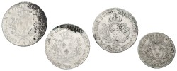 France. Louis XV & XVI. Lot (4) ½, 1 Écu. Average VF