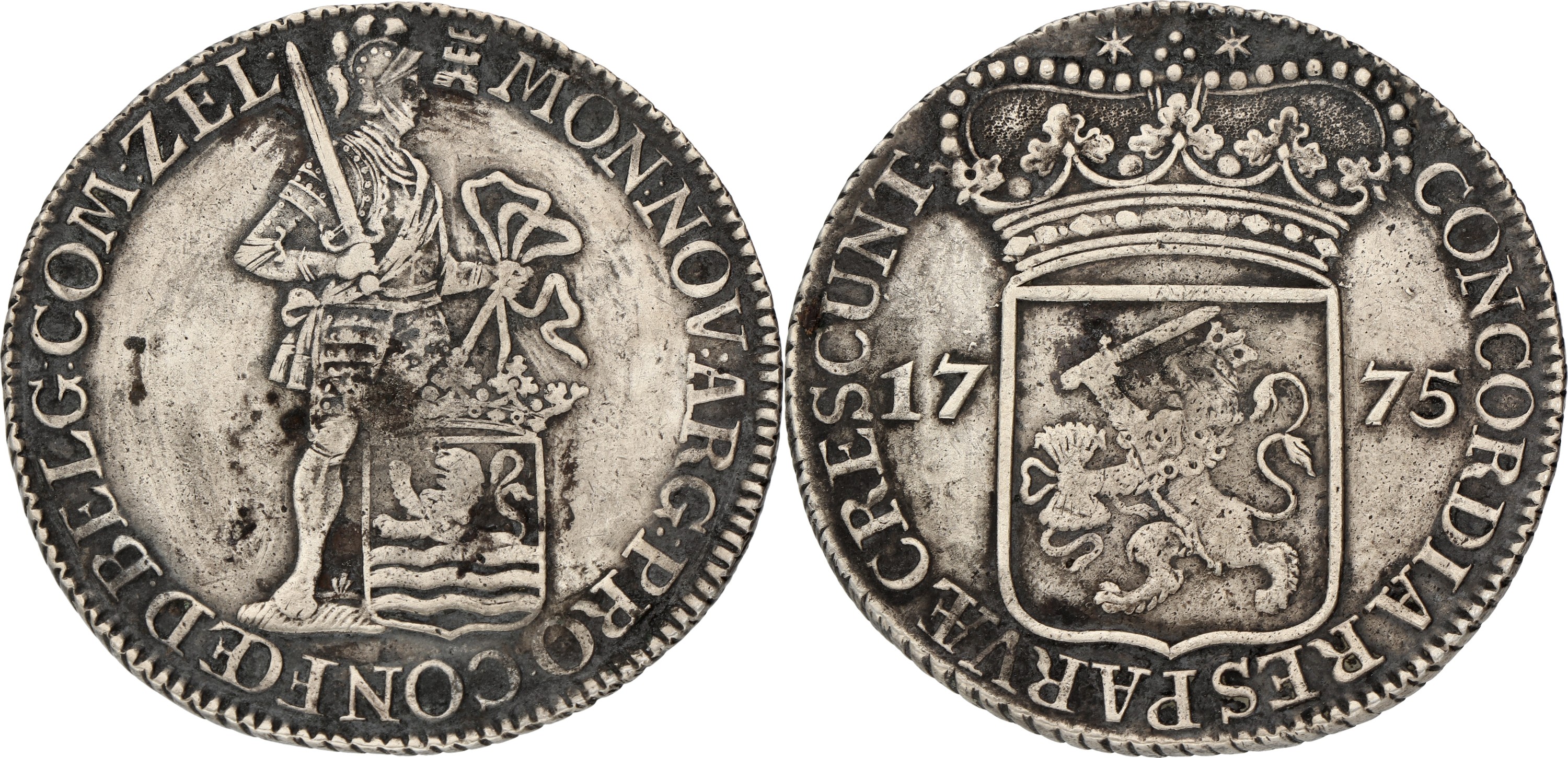 Zilveren dukaat. Zeeland. 1775. VF +