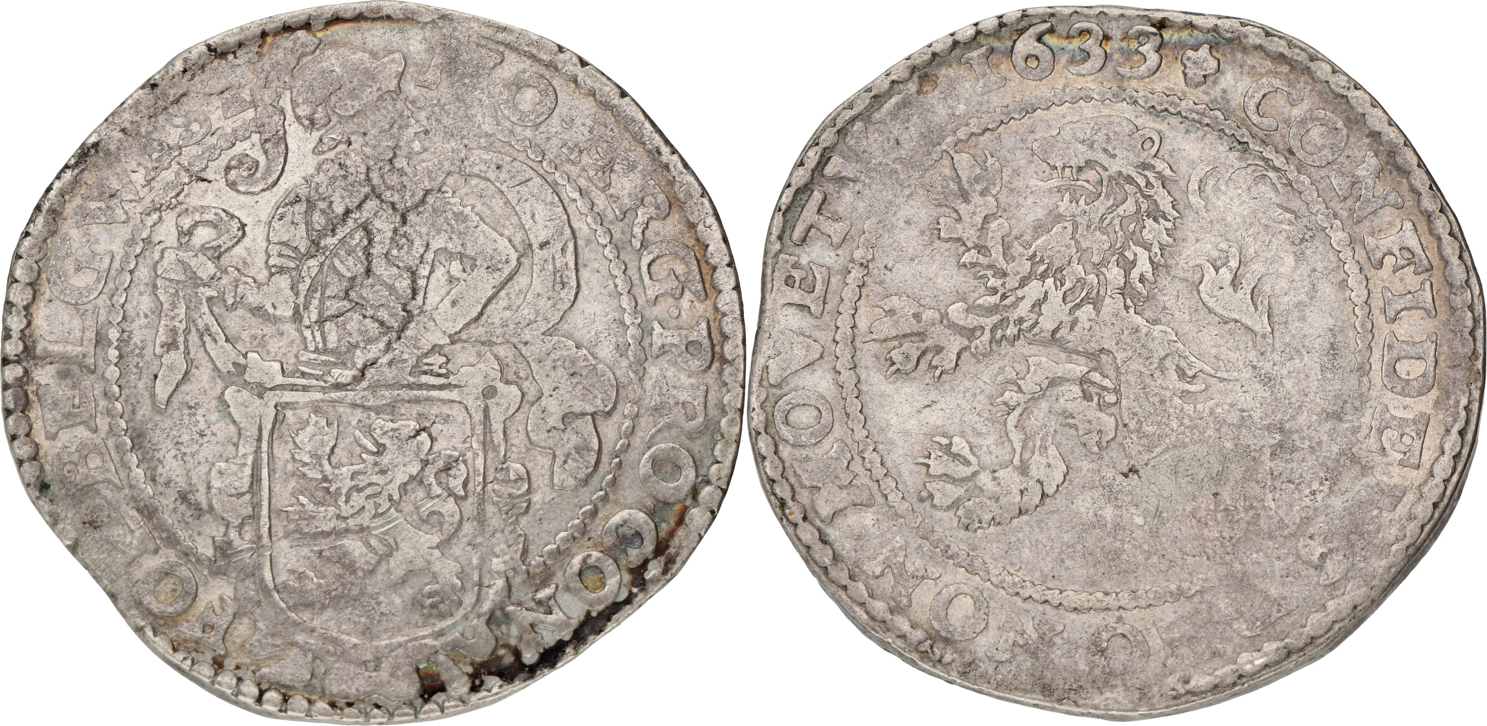 Leeuwendaalder op generaliteitsvoet. West-Friesland. 1633. VF -