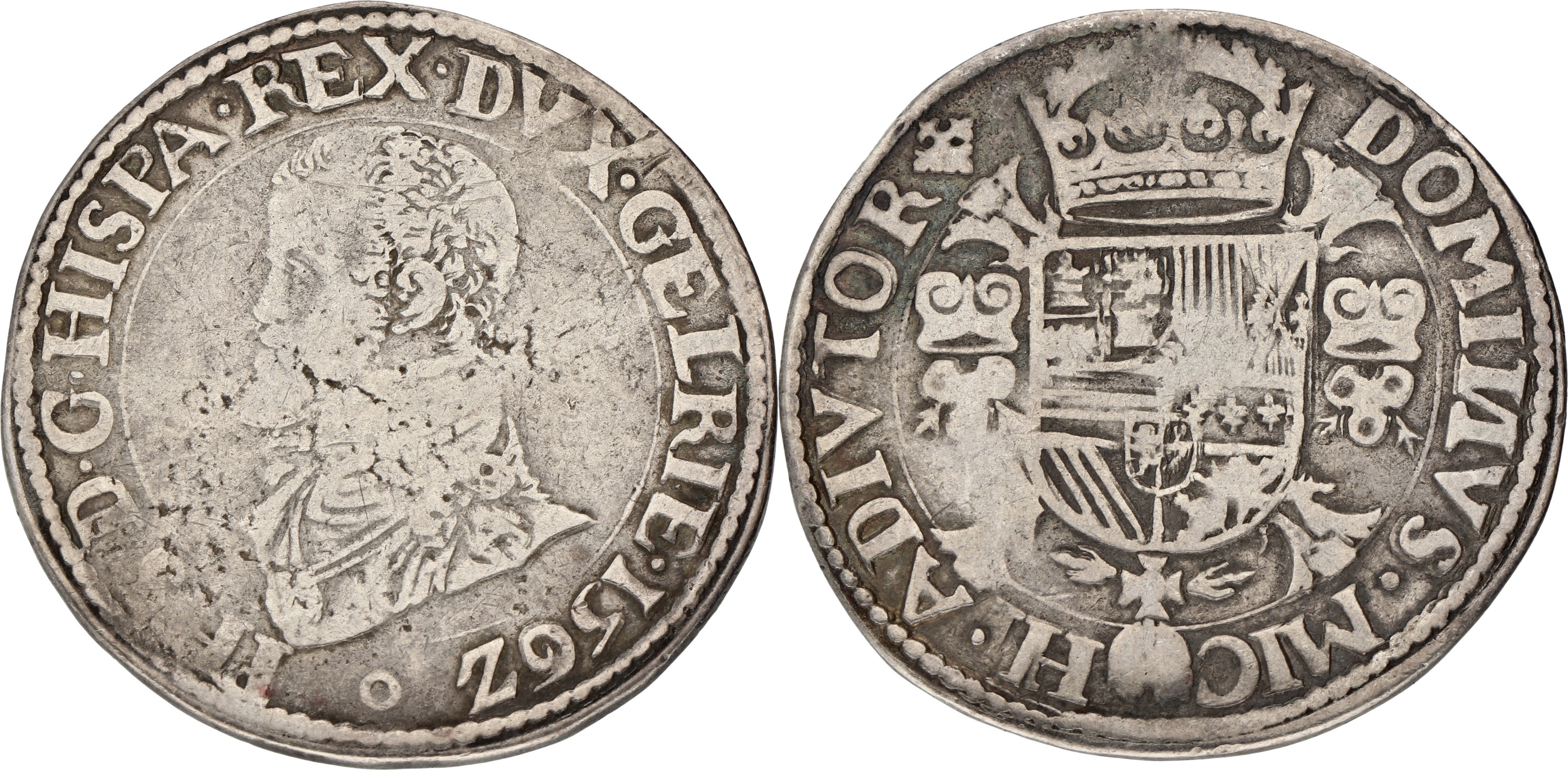 Halve Philipsdaalder. Gelderland. Philips II. 156Z. F +