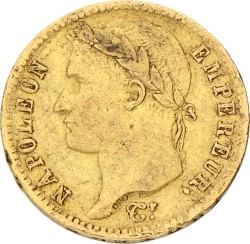 20 Francs. Napoleon. 1813 Fish. VF +
