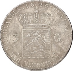 3 Gulden. Willem I. 1820. XF -.