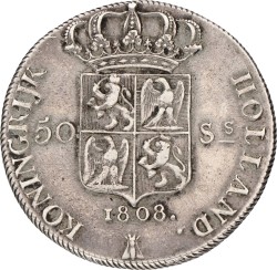 50 Stuiver. Lodewijk Napoleon. 1808. VF / XF