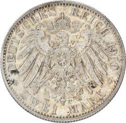 German states. Oldenburg. Friedrich August. 2 Mark. 1900 A. AUnc