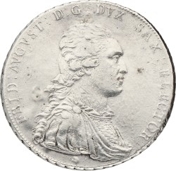 German states. Saxony. Friedrich August. Thaler. 1791. VF +