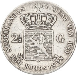 2½ Gulden. Willem II. 1844. VF -.