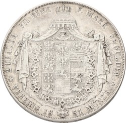 German states. Prussia. Friedrich Wilhelm IV. 2 Thaler. 1851. VF +
