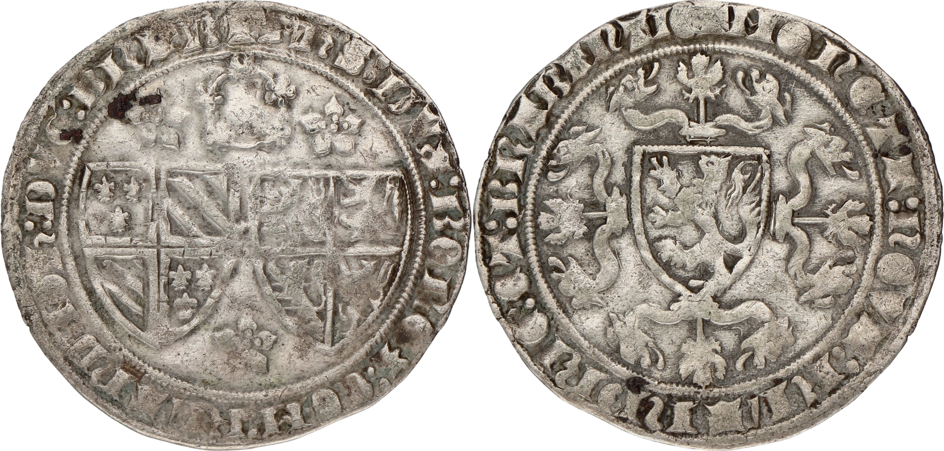 Groot rozebeker - Muntunie met Johanna van Brabant. Vlaanderen. Filips de Stoute. ND (1384 - 1386). VF -