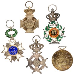 Belgium. 20th century. Lot (5) Military decoration, Order of the crown, Leopoldsorder & Order of Leopold II. Average VF