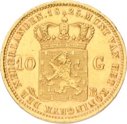 10 Gulden. Willem I. 1825 B. XF +.