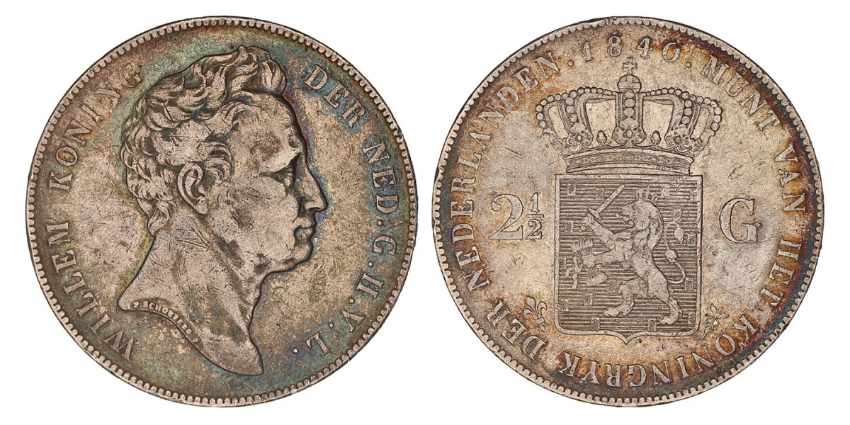 2½ Gulden Willem I 1840. Zeer Fraai -.