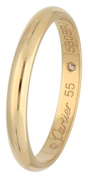 Cartier 18K geelgouden 1895-trouwring bezet met ca. 0.01 ct. diamant