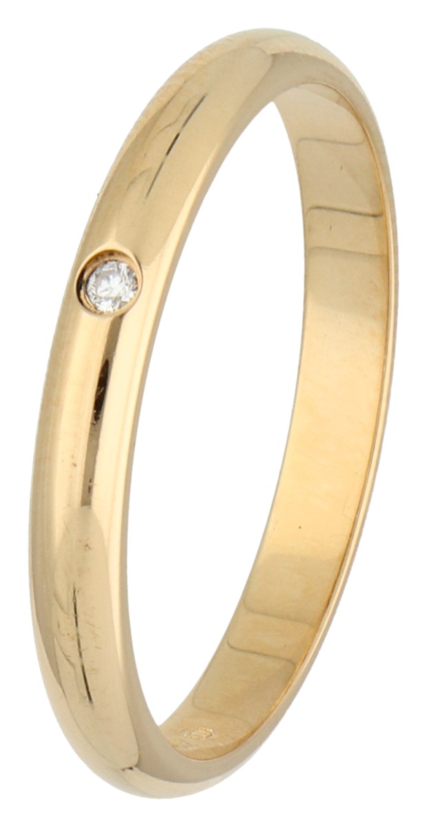 Cartier 18K geelgouden 1895-trouwring bezet met ca. 0.01 ct. diamant
