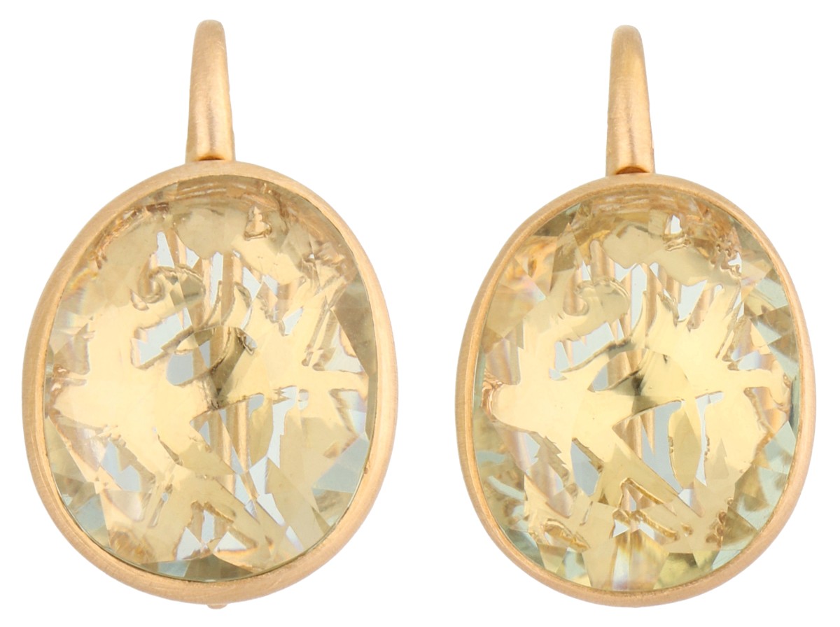 Pomellato Arabesque 18K roségouden oorhangers met kwarts