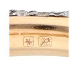 Pomellato 18K roségouden Nudo ring bezet met witte saffier en diamant