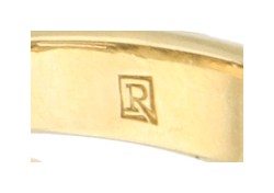 18K geelgouden ring bezet met ca. 0.32 ct. diamant 