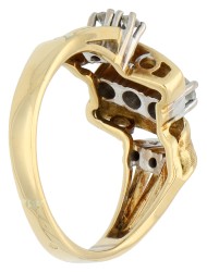 18K geelgouden ring bezet met ca. 0.32 ct. diamant 