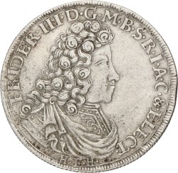 German states. Brandenburg-Prussia. Friedrich III. 2/3 Thaler. 1699 HFH. VF +
