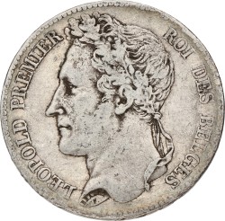 Belgium. Leopold I. 5 Francs. 1834. Position A. VF