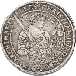 German states. Saxony. Albertinian Line. Christian II, Hans Georg I & August. 2 Thaler. 1602. VF +