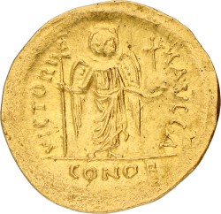 Byzantine Empire. Constantinople. Maurici Tiberius II. Solidus. ND (582 - 602 AD). VF