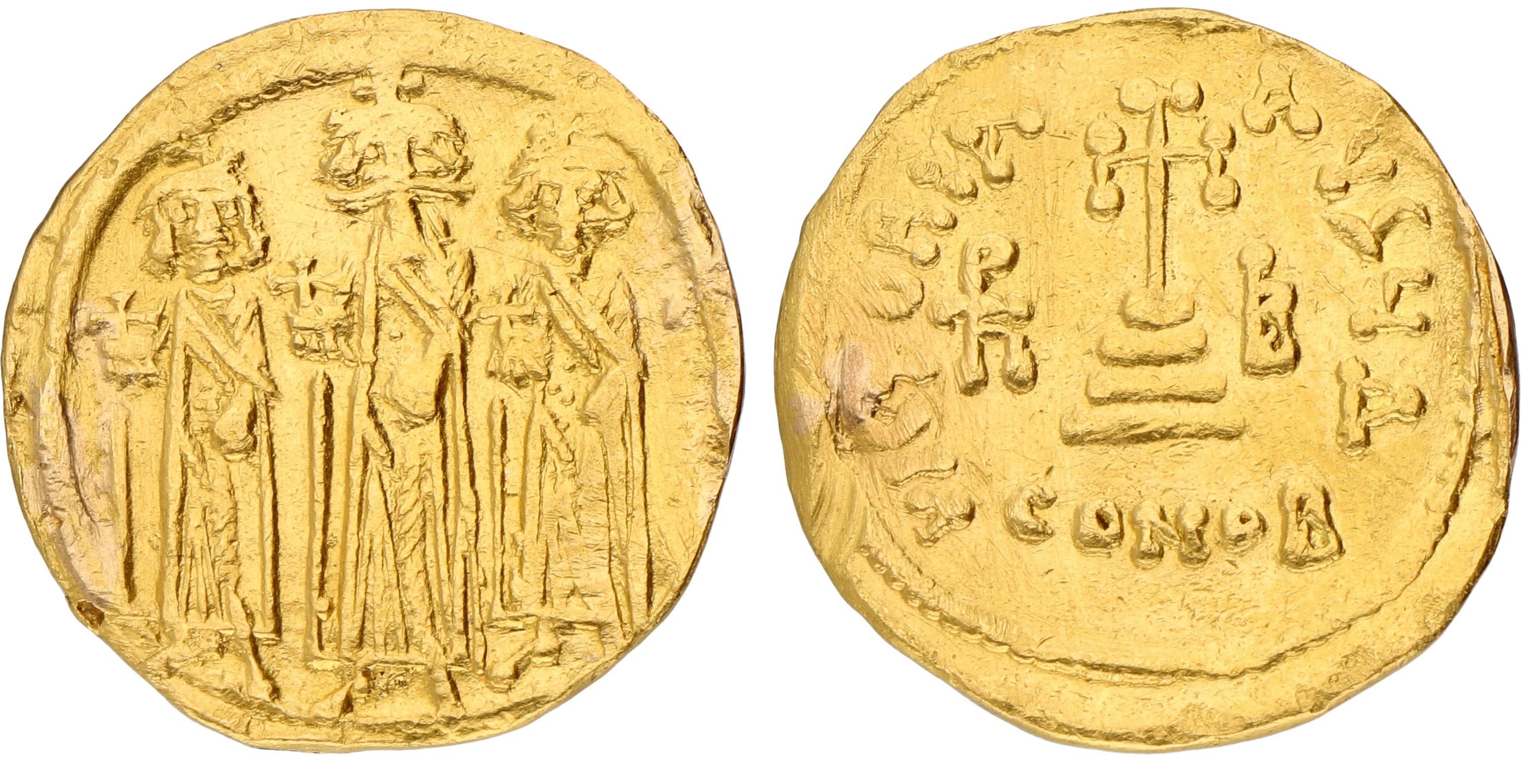 Goudwisselkantoor auction: Byzantine Empire. Constantinople. Heraclius. Solidus. ND (610 - 641 AD). VF