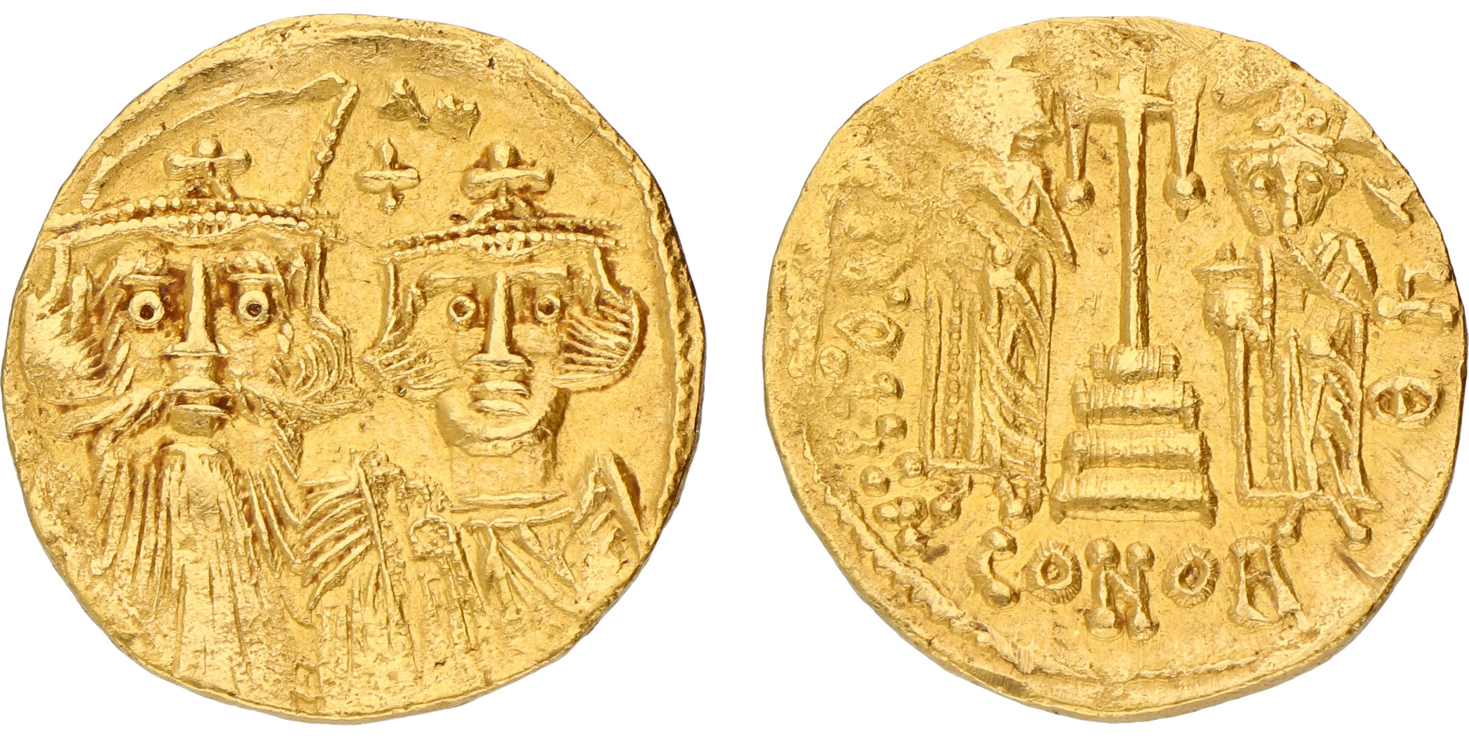 Byzantine Empire. Constantinople. Constans II & Constantinus IV. Solidus. ND (659-668 AD). VF