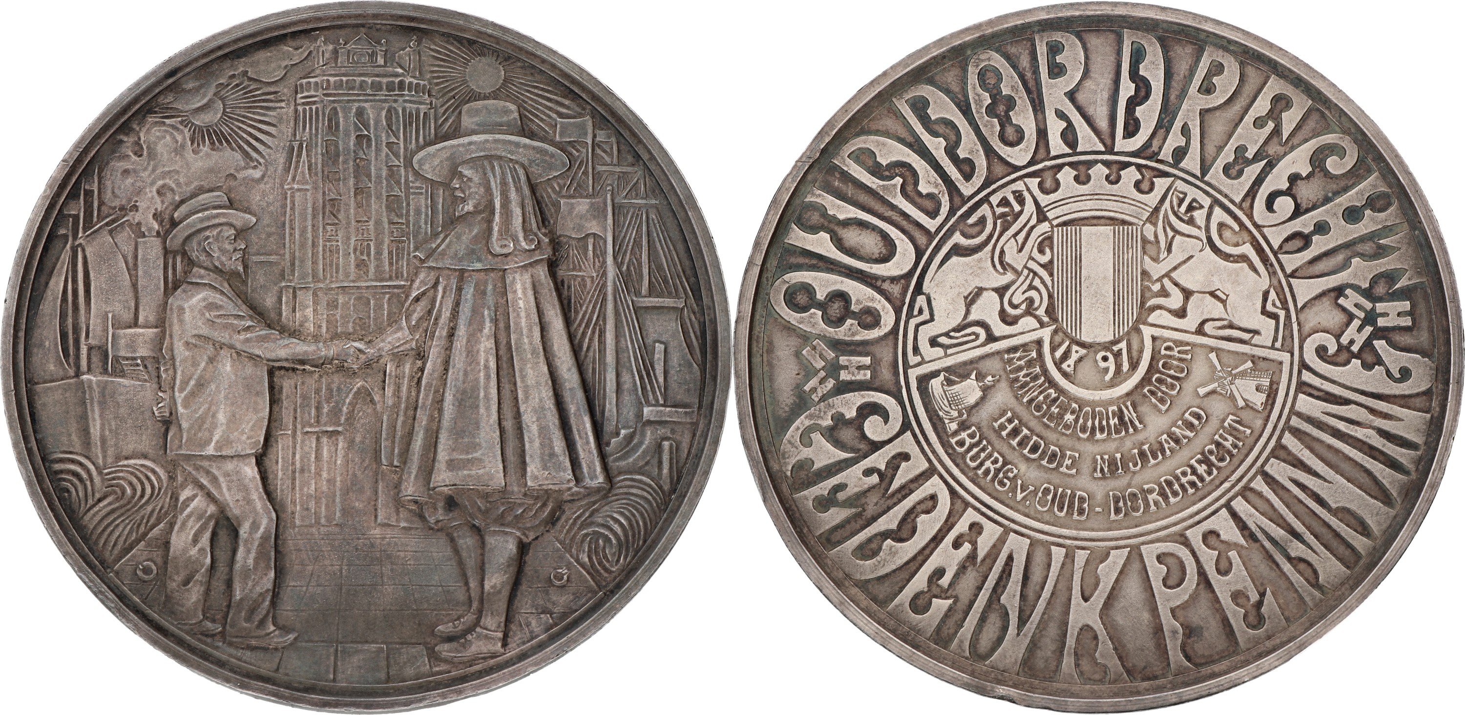 Nederland. Dordrecht. 1879. Gedenkpenning Oud-Dordrecht. UNC