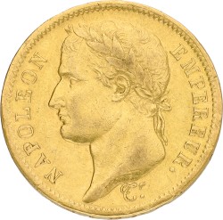 France. Empire. Napoleon. 40 Francs. 1808 H. VF +