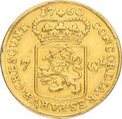 Halve gouden rijder van 7 gulden. Holland. 1760. VF