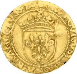 France. Kingdom. Louis XI. Ecu d'or au Soleil. ND (1475). VF -