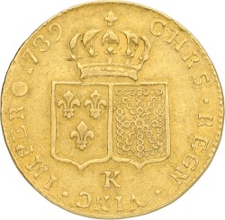 France. Kingdom. Louis XVI. 2 Louis d'or. 1789 K. VF