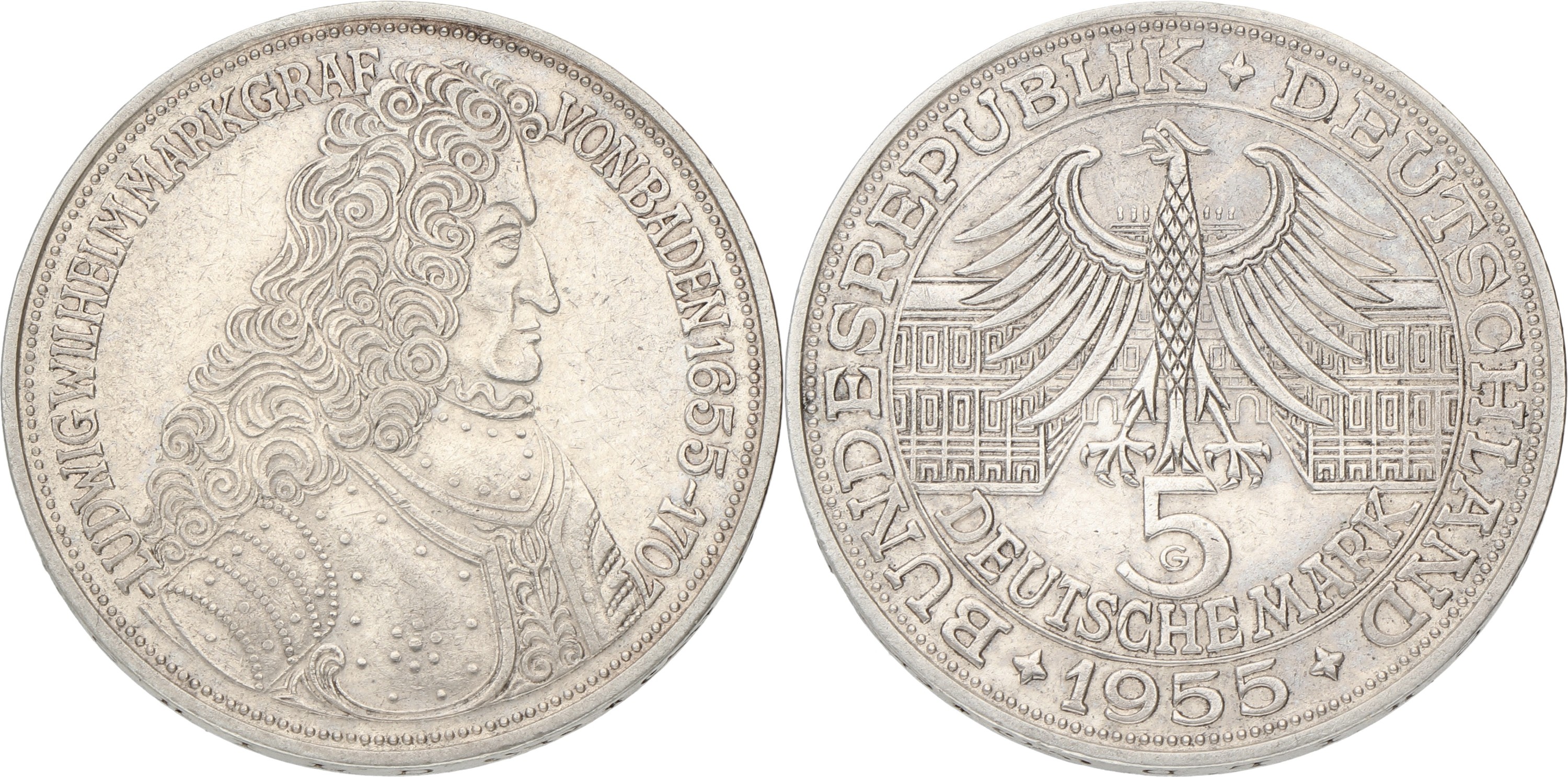 Germany. BRD. 5 Mark - Türkenlouis. 1955 G. XF