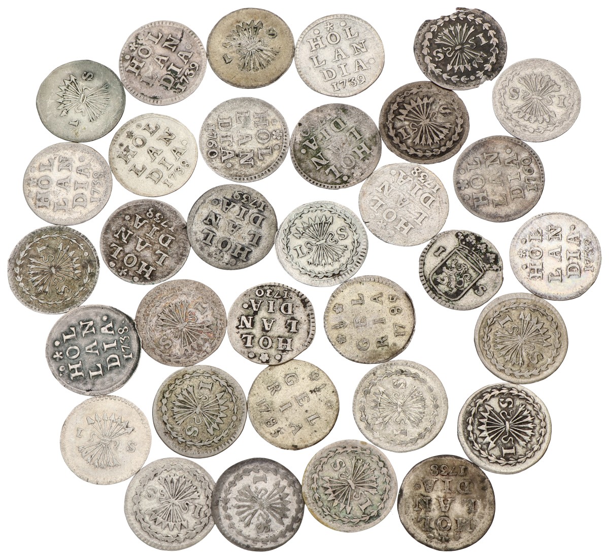Lot (33) Bezem & wapenstuiver. Holland & Gelderland. Average VF