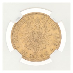 German states. Prussia. Wilhelm I. 20 Mark. 1875B. AU 58