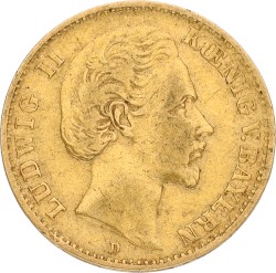 German states. Bavaria. Lüdwig II. 10 Mark. 1876 D. VF
