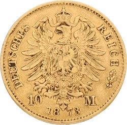 German states. Bavaria. Lüdwig II. 10 Mark. 1873 D. VF