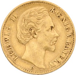 German states. Bavaria. Lüdwig II. 10 Mark. 1873 D. VF